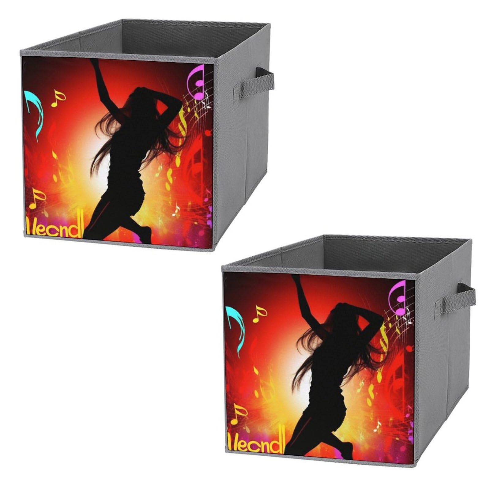 Bac de rangement pliable 27,6 cm (lot de 2) avec poignées pour vêtements