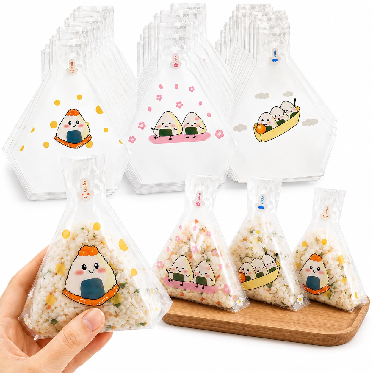 Amazon.com: Totority 50Pcs Onigiri Wrappers, Triangle Rice Ball