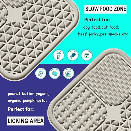 Miniatura 20 de Tapete para lamer perros, tapete para lamer perros con ventosas para la ansiedad, tapete para lamer perros con mantequilla de maní, alimentador