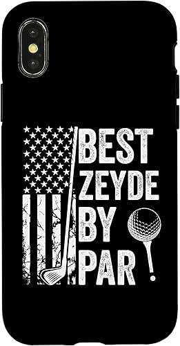 Funda para iPhone XXS Best Zeyde By Par con bandera de Estados Unidos, golf, día del padre, golf y papá