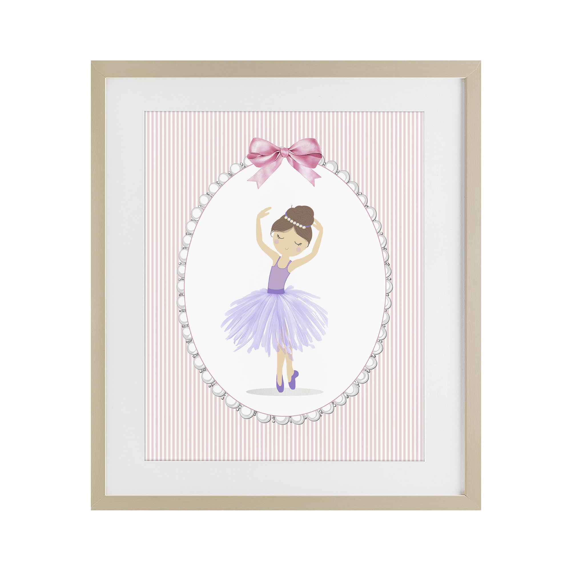 Stupell Industries Harvest Pine (Textured) 'Graceful Dance On Stripes'| Framed Print Under Glass