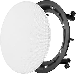 sourcing map Cubierta y base para rejilla de altavoz de techo, 11 pulgadas, color blanco, redondo, de metal, empotrado, para altavoces de techo, accesorios magnéticos para sistemas de sonido