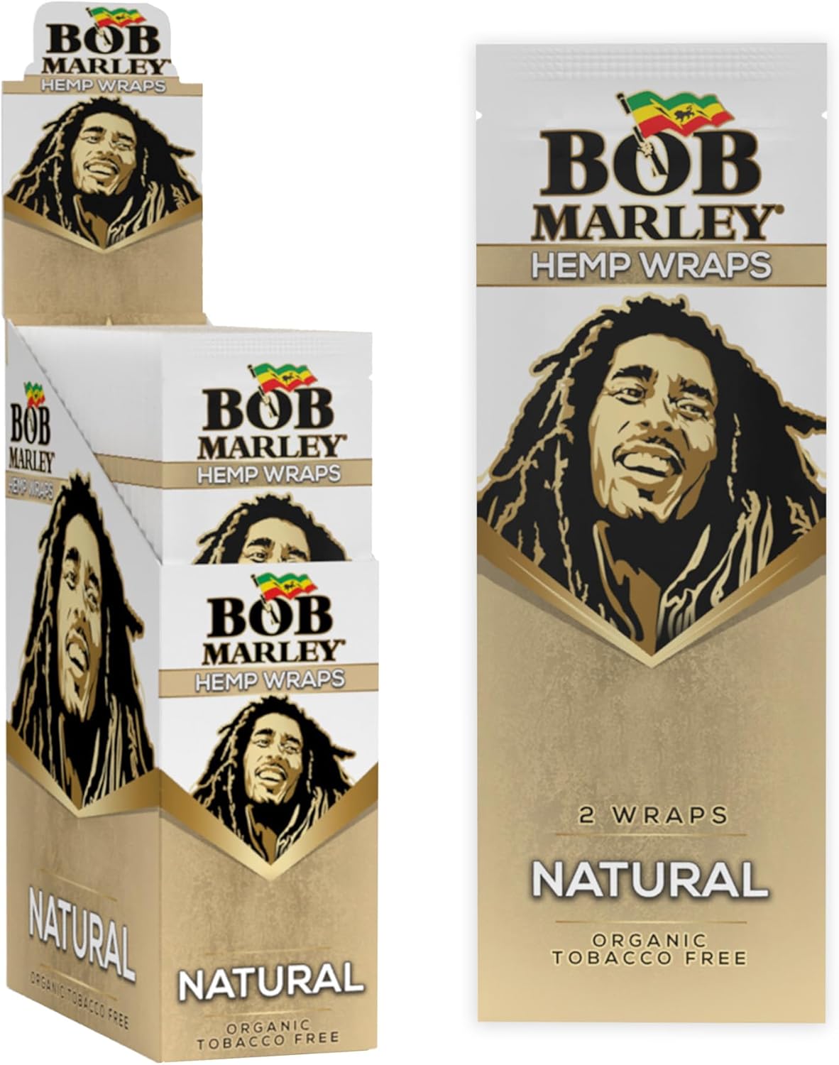 Bob Marley - Organic Wraps, Tobacco Free - (Natural, 25 Packs)