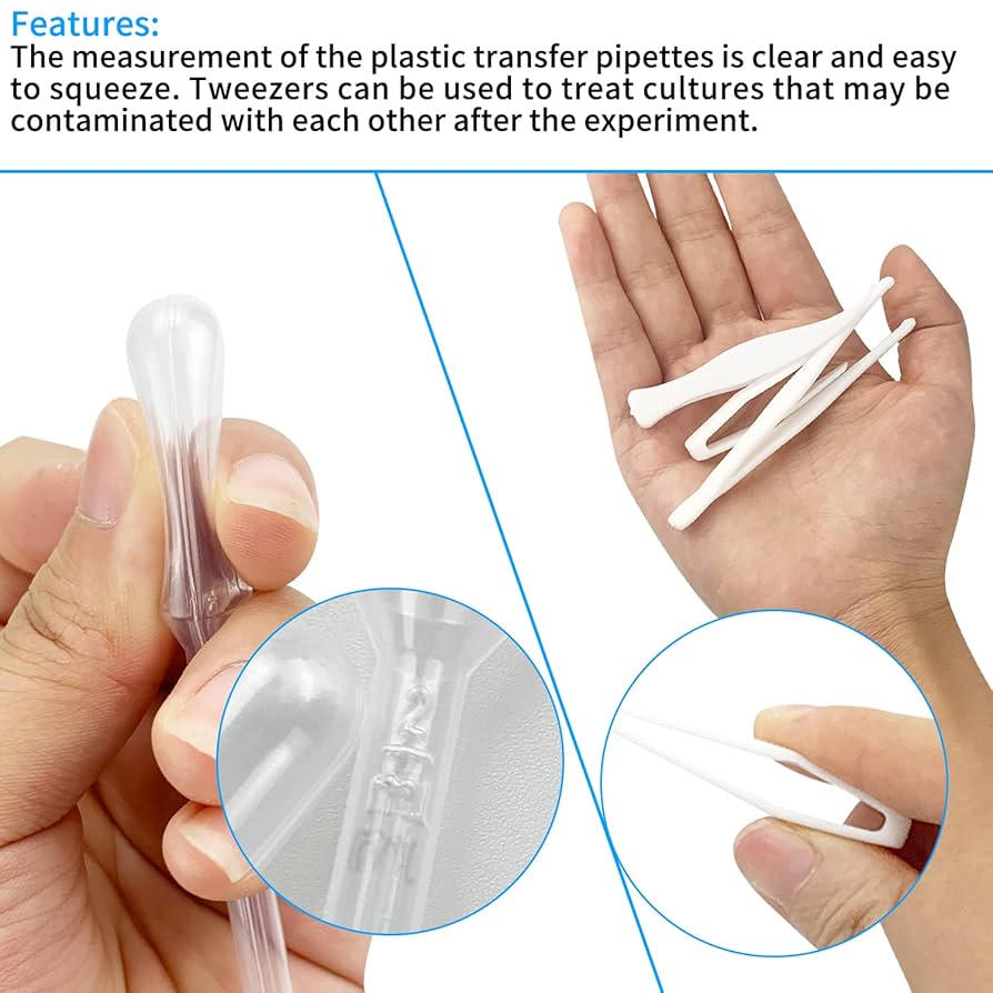 Agar Plates Eowpower 20 Pack Sterile Plastic Petri Dish Tissue Culture Plate 90x15mm With 20pcs 2ml 3ml Plastic Transfer Pipettes Each Of 10pcs Petree Dishes
