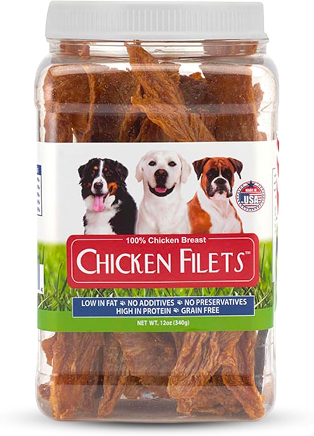 PCI - Pet Center Inc. - Chicken Filets - 100% Chicken Breasts - Dog Jerky - No Additives or Fillers - High Protein Dog and Puppy Treats - 16oz Container