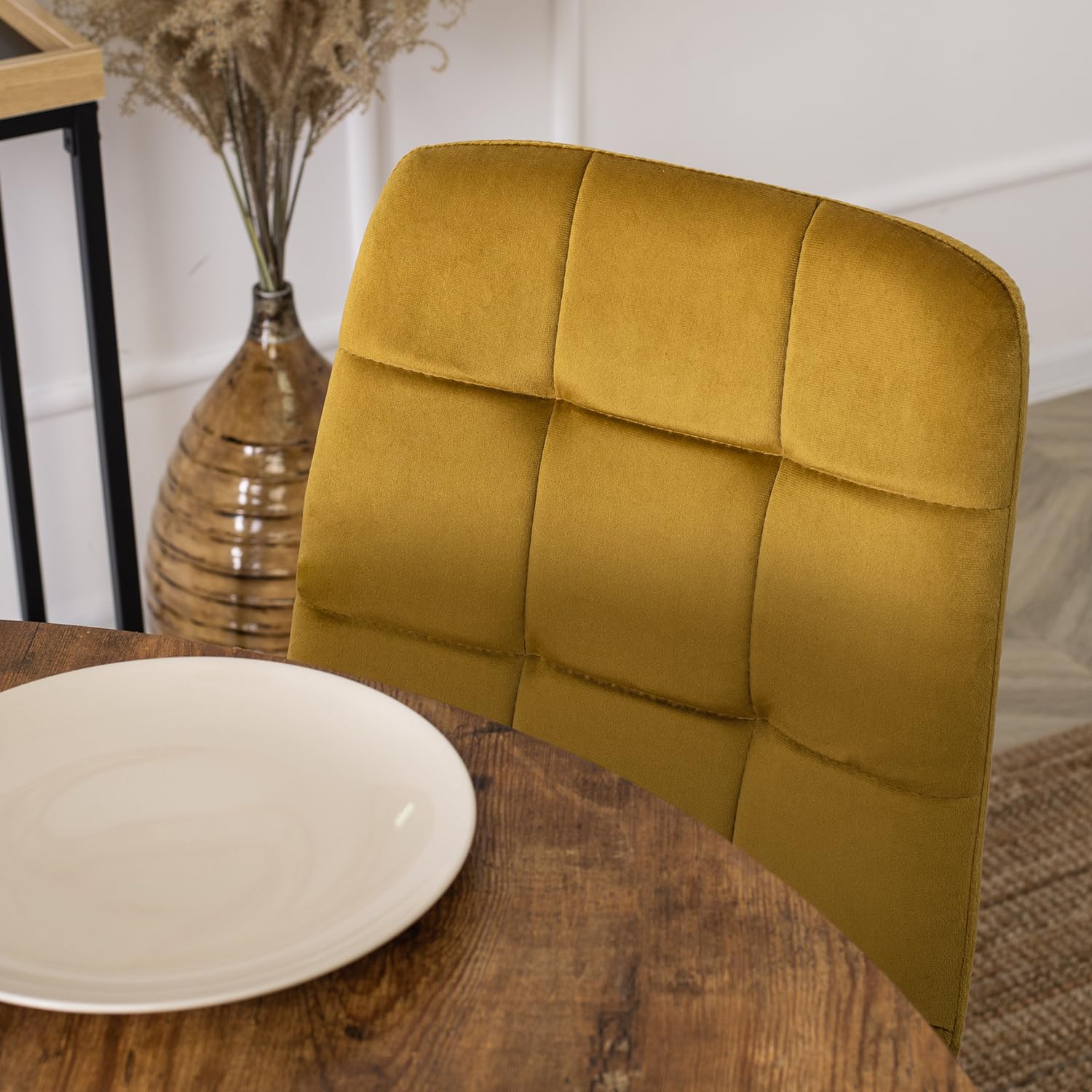 PAROS - SILLA - VELURO AMARILLO - 43 x 52 x 90,5 cm