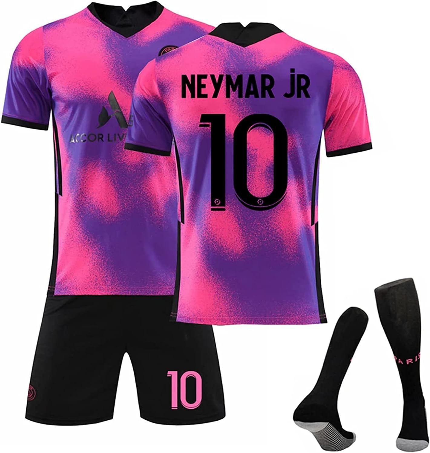 FJHSoccer Suit Football Jersey, 10 (Neymar), Men`s And Boy`s Soccer Jersey Set,football Uniform, Adult And Kids Football T-shirt Shorts Kit