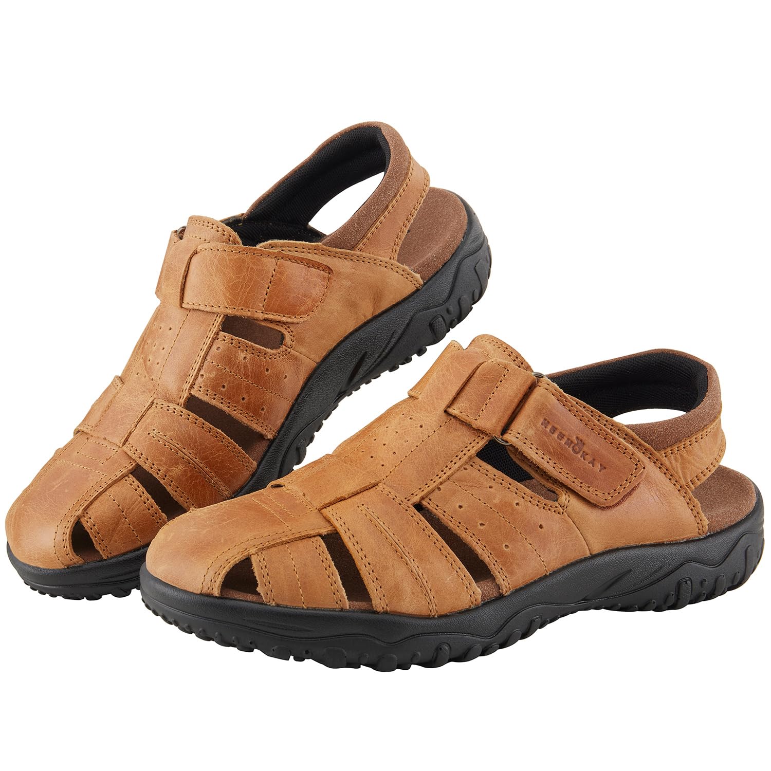 MGGMOKAY Sandalias Cuero Hombre Trekking Sandalia Hombre Verano