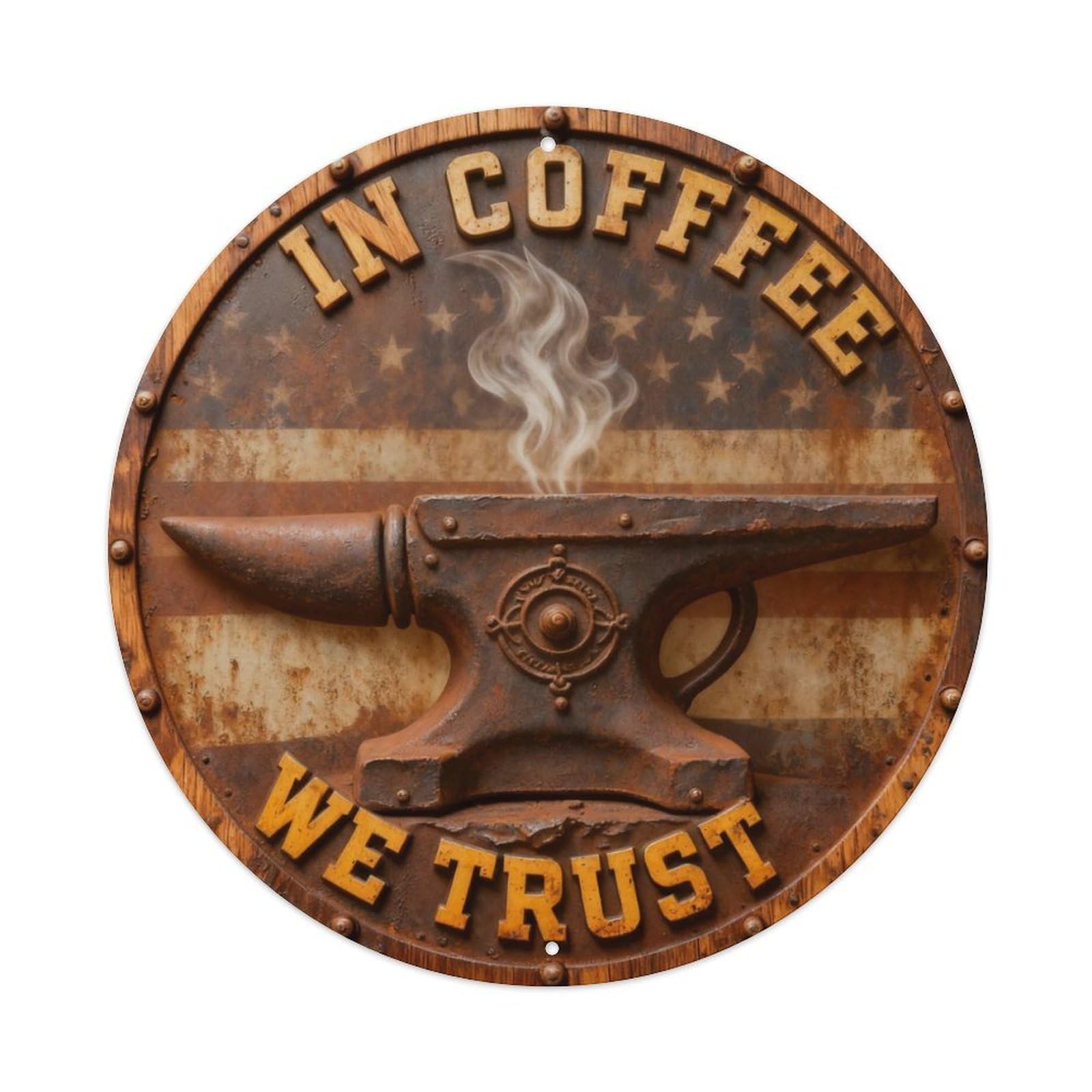 In Coffee We Trust Metal Tin Sign Plaque