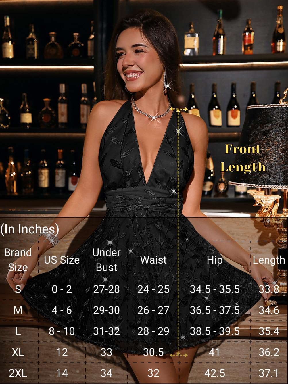 Floral Sequin Dress,Deep V Backless Sexy Mini Dresses for Women,Sparkly Outfits Homecoming Party - Image 6