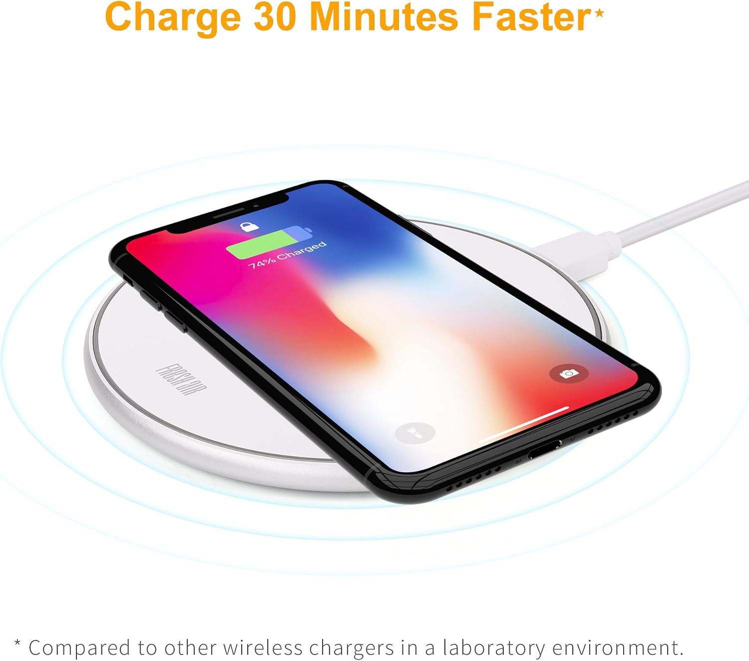 Wireless Charger, Fresh air Wireless Charging Pad Compatible with iPhone 8 Plus/8/X/XS/XS Max, 10W Fast Charger Compatible with Samsung Galaxy S9/S9 Plus/S8 Plus/Note 8/S7, 5W All Qi-Enabled Devices