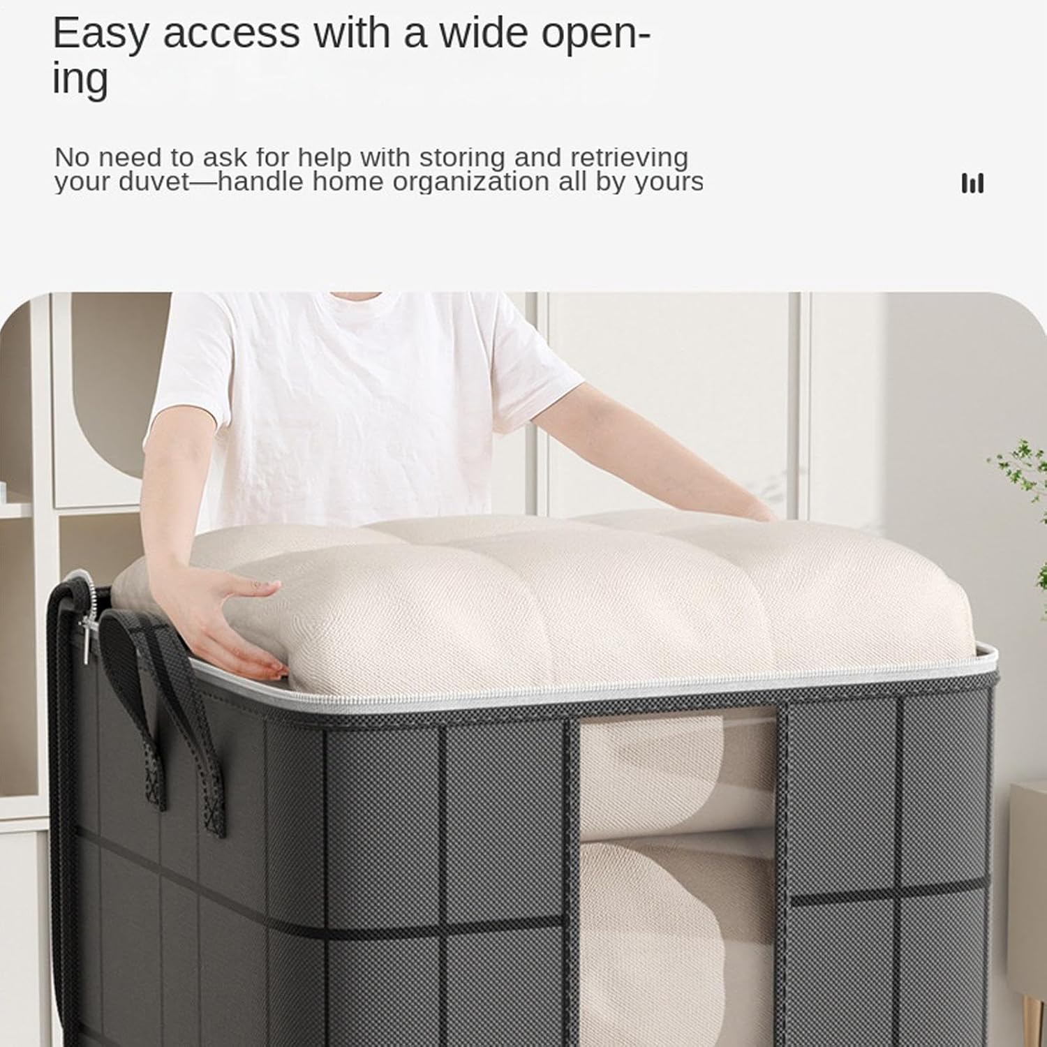 Foldable Moving Bins - Reinforced Handle Zippered Clothes Storage Organizer | Foldable Moving Bins, Reinforced Handles, Zippered Clothes Storage, Space Saving Organizer, For Closet, Bedroom, Dorm