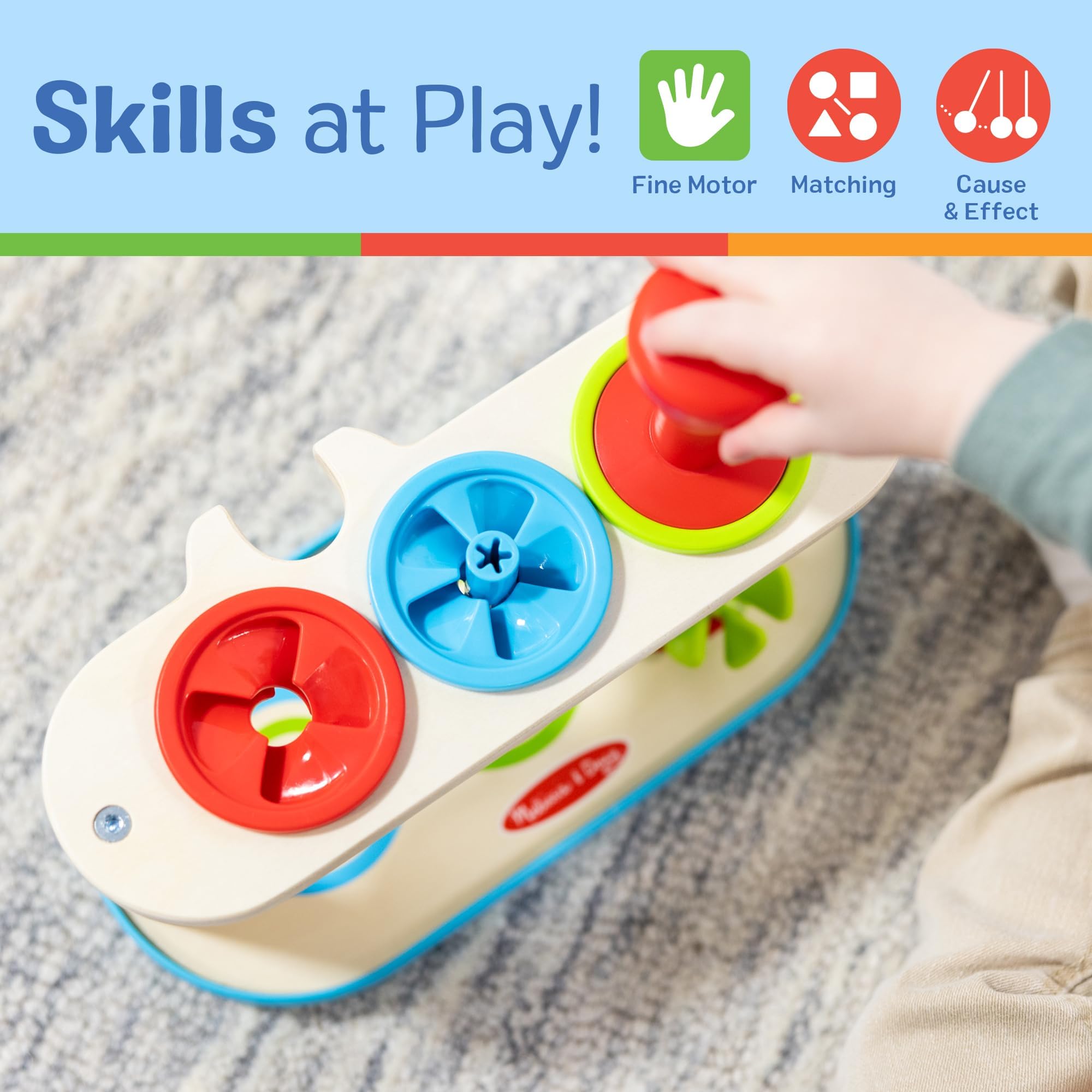 Melissa & Doug Trottole Abbina e Spingi Giocattolo per lo Sviluppo di Bambini e Bambine da 2 Anni in su - Certificato FSC - Certificati FSC