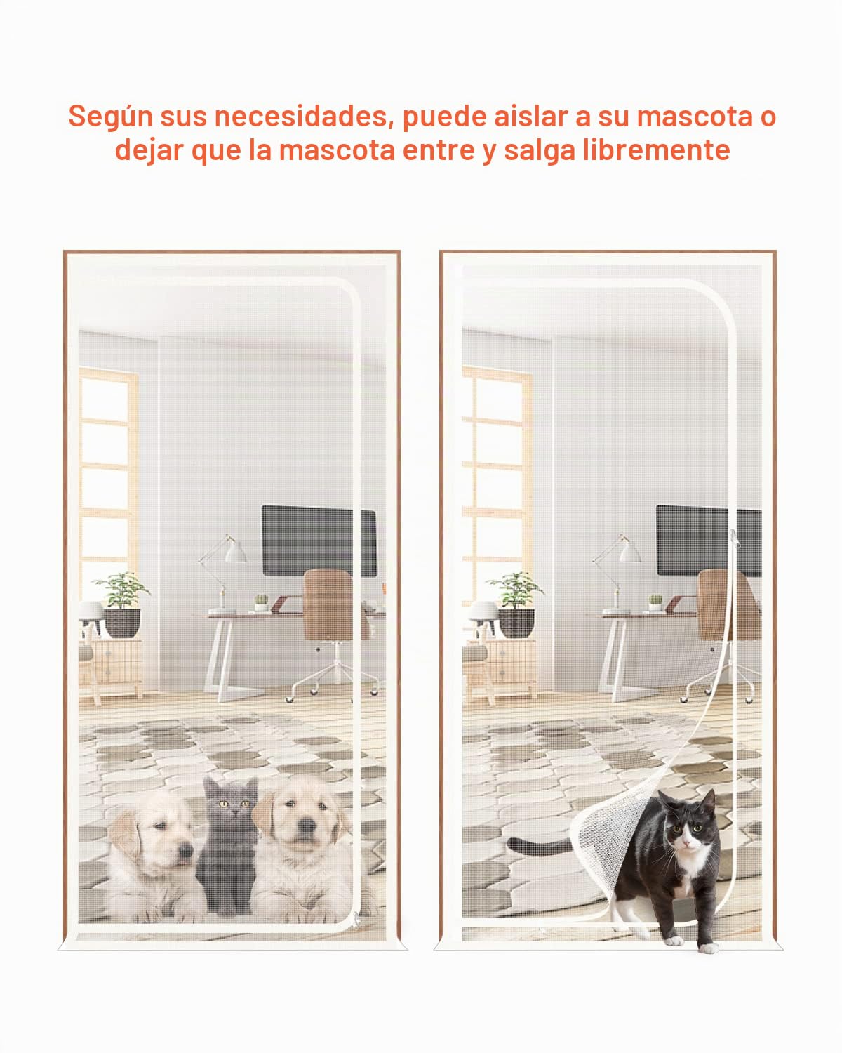 SHRRL Rejilla de Protección para Gatos y Perros - Puerta de Balcón Gruesa Con Cremallera para Salón, Dormitorio, Cocina y Terraza