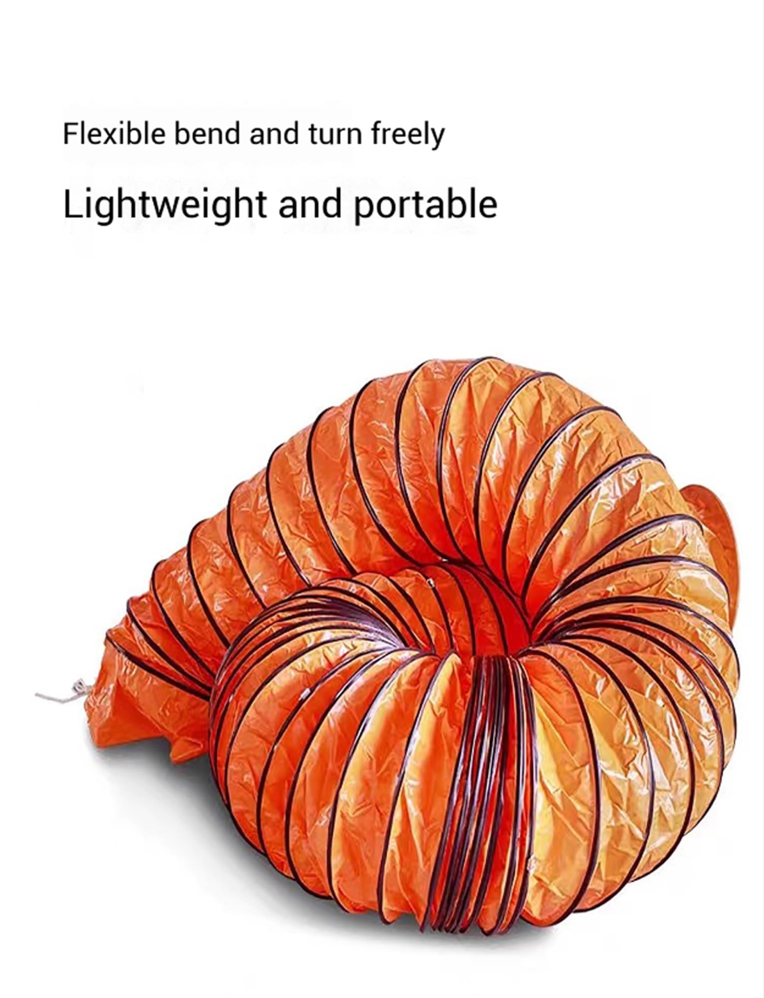 Manguera flexible para ventilación, conducto de extracción de PVC con cuerda ajustable y anillos en D, ideal para sopladores y ventiladores, diseño flexible, 3 m de longitud