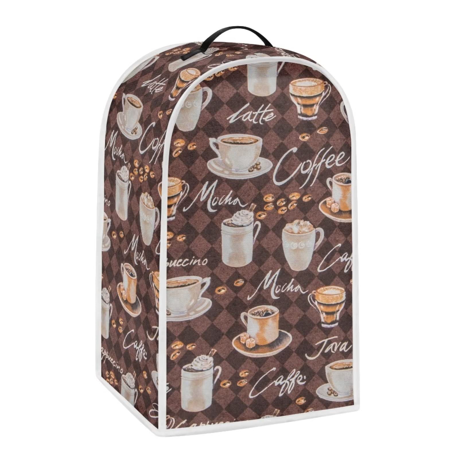 doginthehole Blender Dust Cover Coffee Theme Appliance Covers for kitchen Stand Mixer or Coffee Maker Cover Polyester Dust Proof Blender Cover with Top Handle