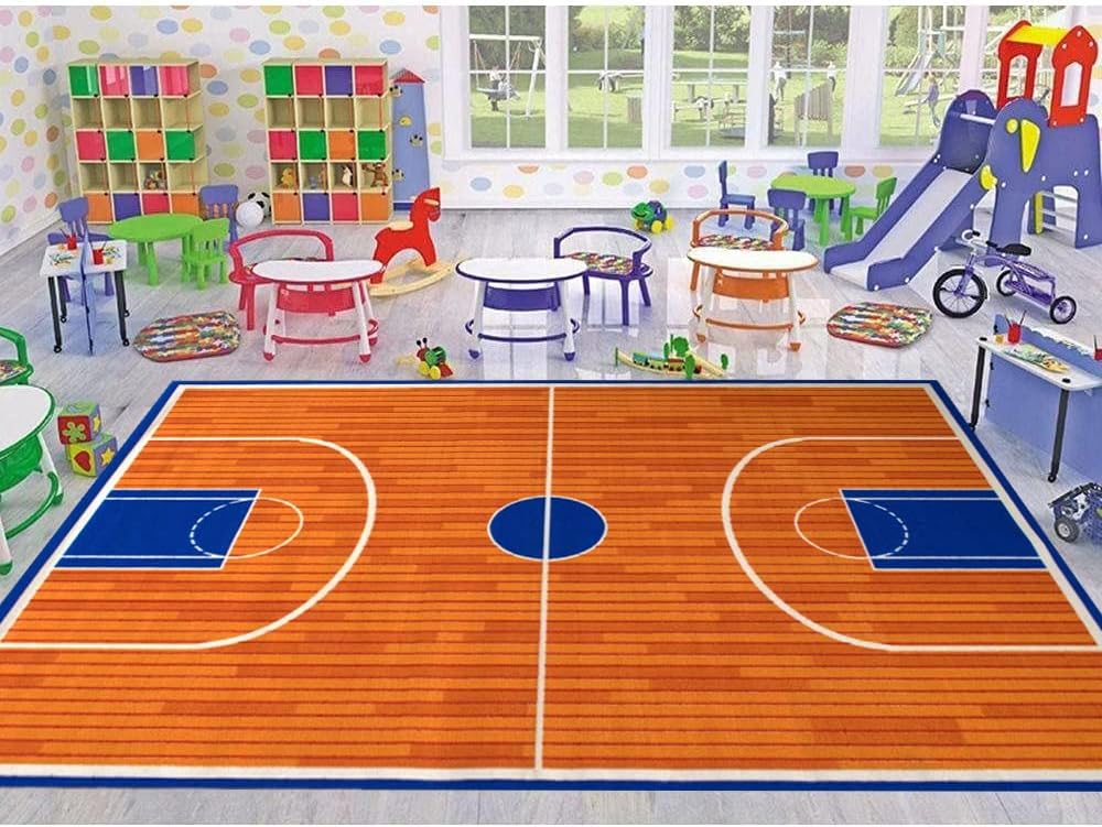champion rugs Kids/Baby Room Area Rug. Basketball Court for Basketball Player - Non Skid Gel Backing (3 ft x 5 ft)