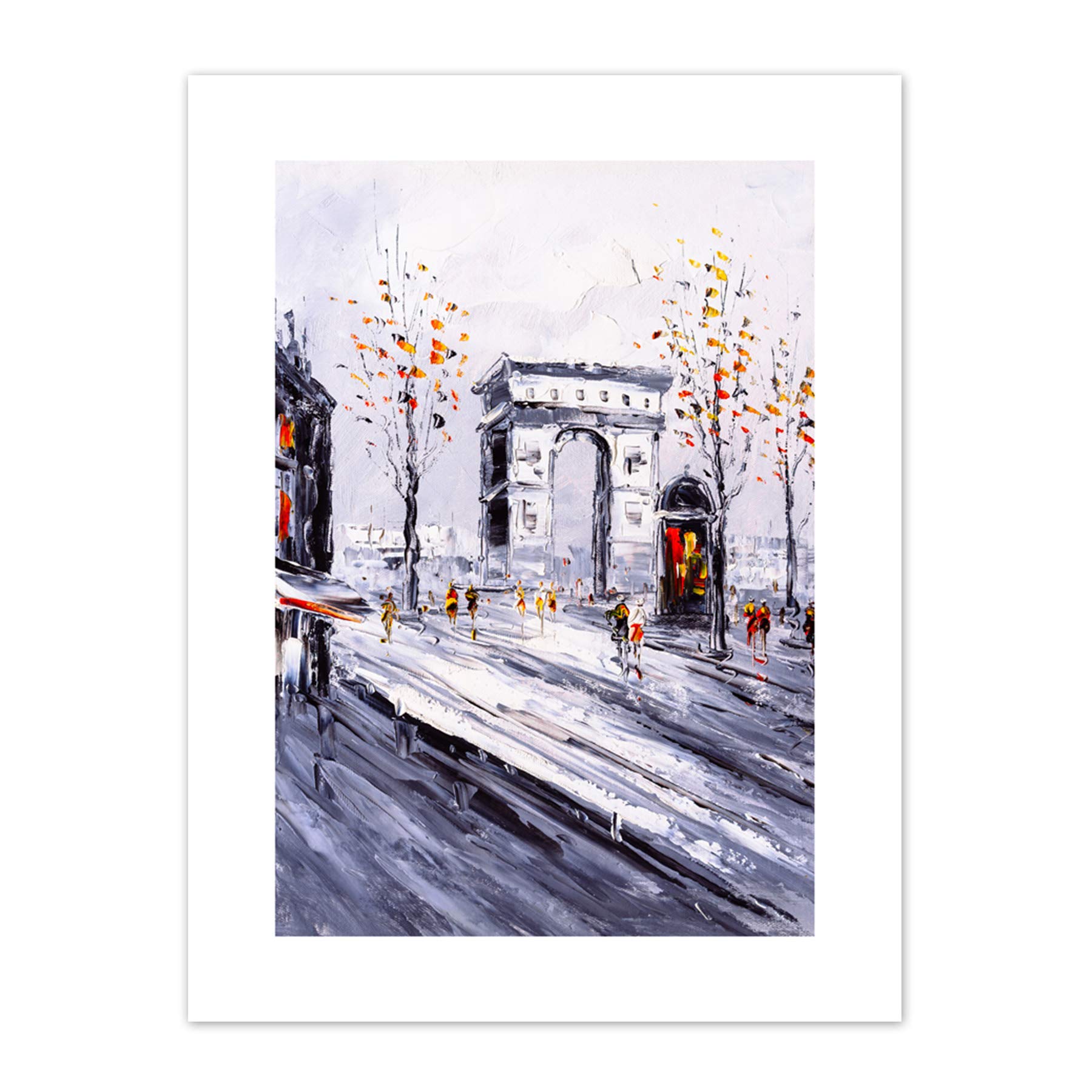 Wee Blue Coo Parisian Cityscape Painting Art Print Canvas Premium Wall Decor Poster