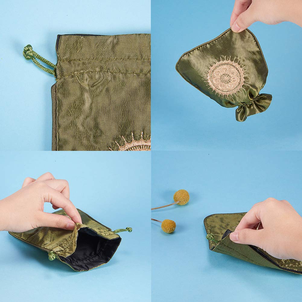 10 Sacchetti Portaoggetti In Broccato Di Seta NBEADS – 10 Stili Con Coulisse E Motivo A Onde, Ideali Per Gioielli, Monete E Regali Fai Da Te
