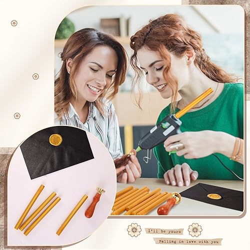 Miniatura 7 de Capoda Kit de sellos de cera, 20 piezas de pistola de pegamento con sello de cera de agradecimiento para tarjetas de Navidad, Acción de Gracias,
