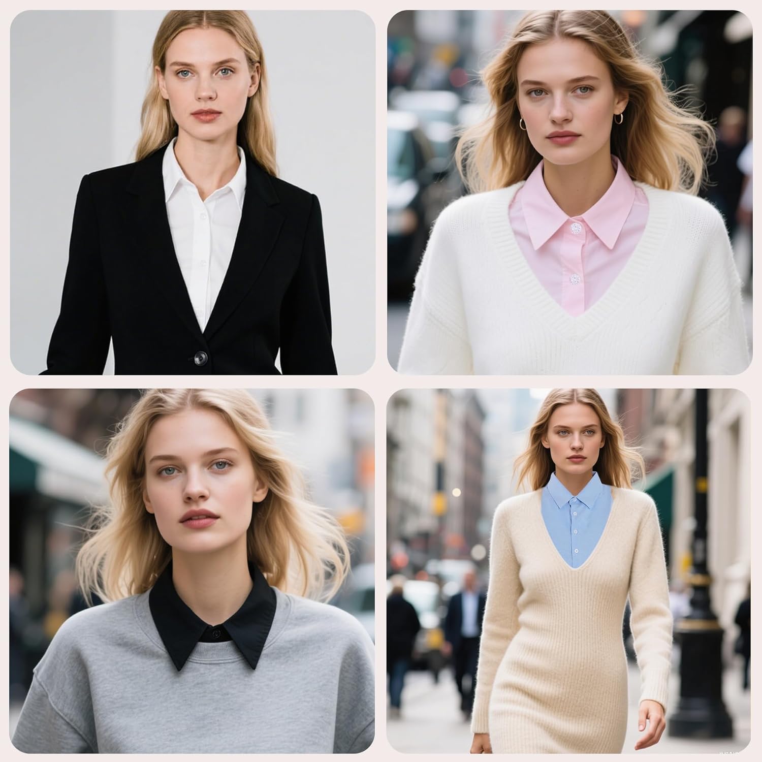 4 Pcs Fake Collar Detachable Dickey Collar Faux False Collar Blouse Half Shirt Collars Tops for Women Daily Graduation - Image 2