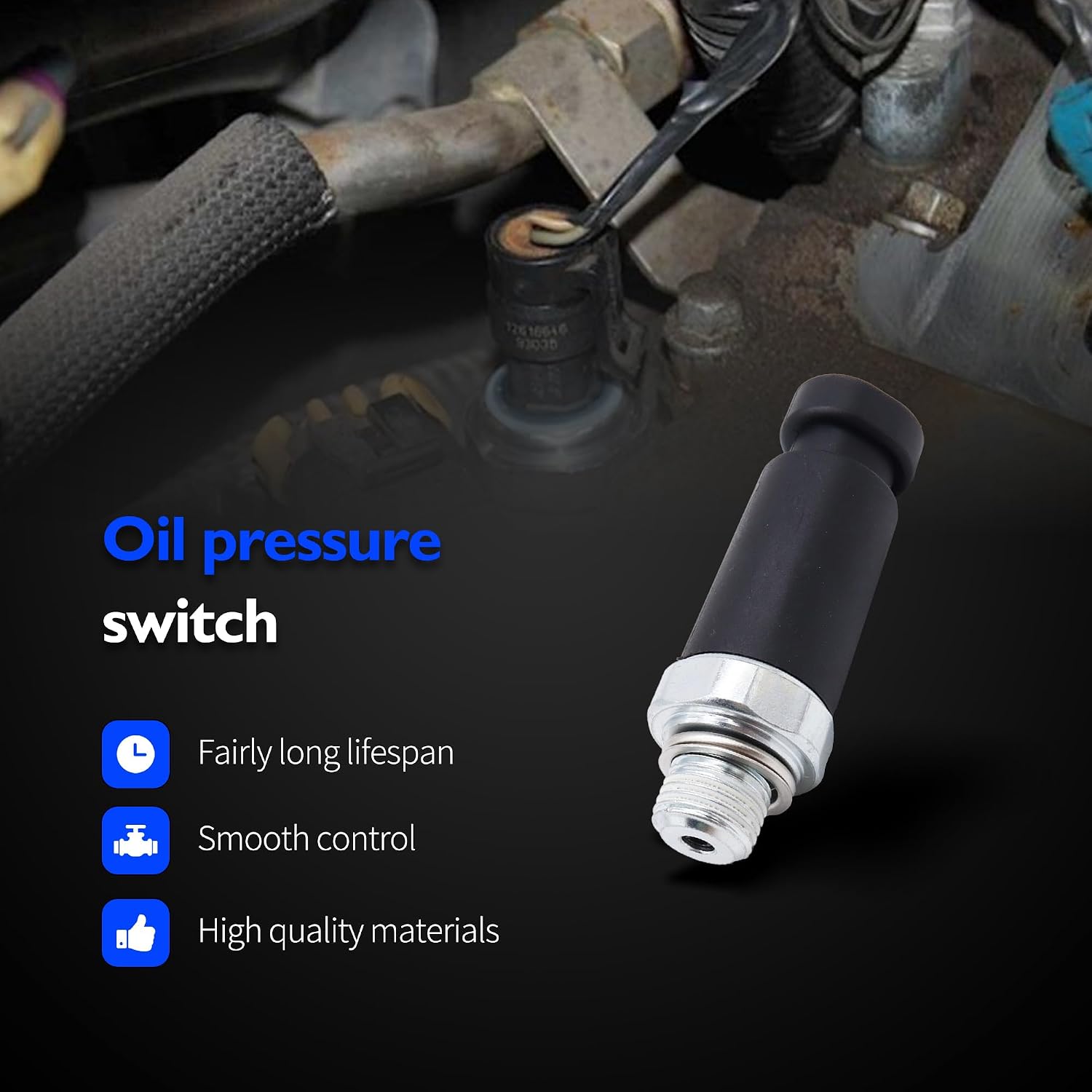 D1818A Oil Pressure Sensor Switch Compatible with Chevy Tahoe Silverado Suburban Avalanche Camaro GMC Sierra 1500 2500 3500 Yukon Cadillac Escalade1999 2000 2001 2002# 19244505 12562267 PS391 PS303