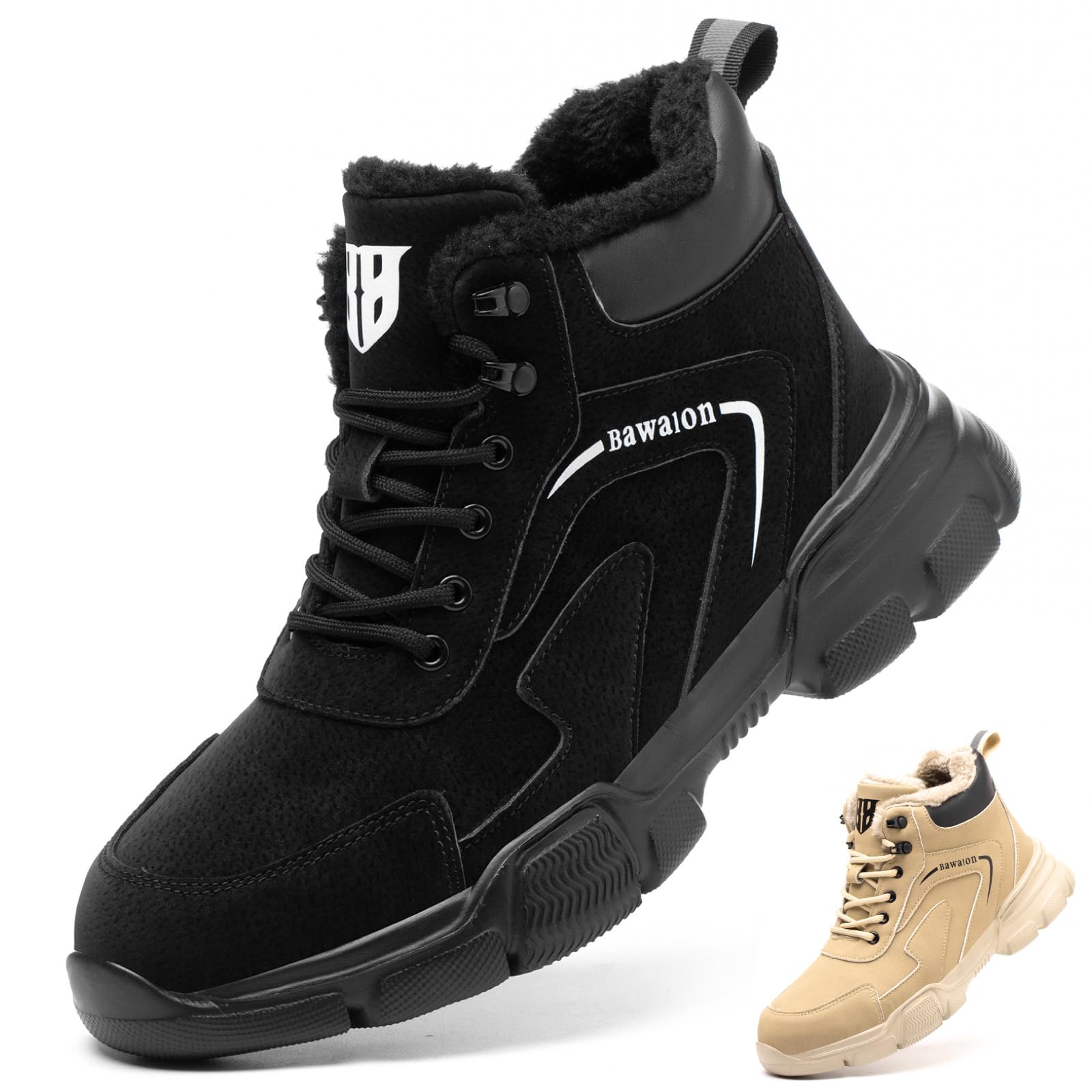 Impermeabile Scarpe Antinfortunistiche Alte Uomo Donna Leggere Scarponi Antinfortunistiche Stivaletti da Lavoro con Punta in Acciaio in Pelle