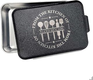 Personalized Engraved Cake Pan | Bridal Shower Gift | Custom Gift | Chef | Wedding Gift | Mother's Day | Aluminum with Lid | Custom Housewarming Gift