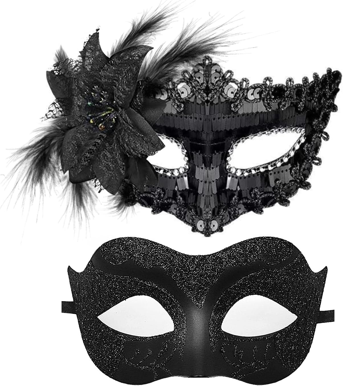 Couple Masquerade Masks for Women Men Venetian Masks for Halloween Carnival Costume Party Prom Ball