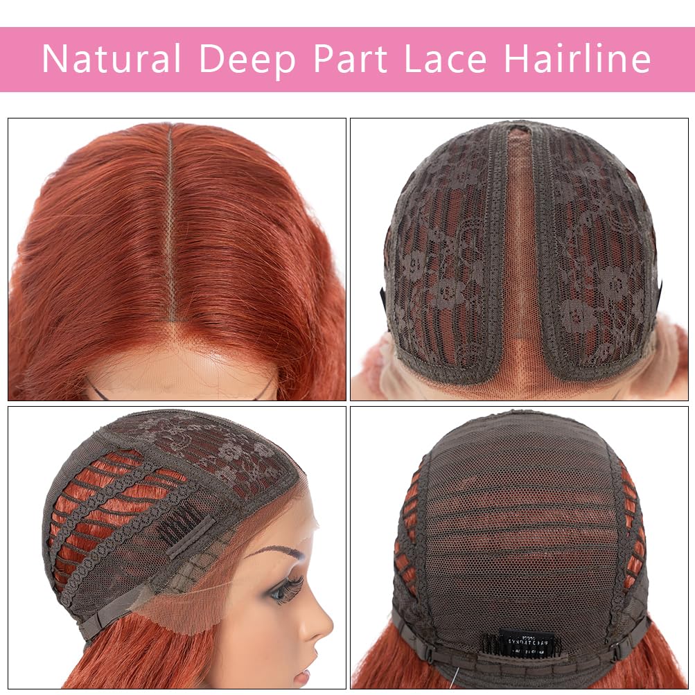 Style Icon 41" Lace Front Wigs Long Wavy Synthetic Wigs with Baby Hair Half Hand Tied 130% Density Wigs (41", 350Z)