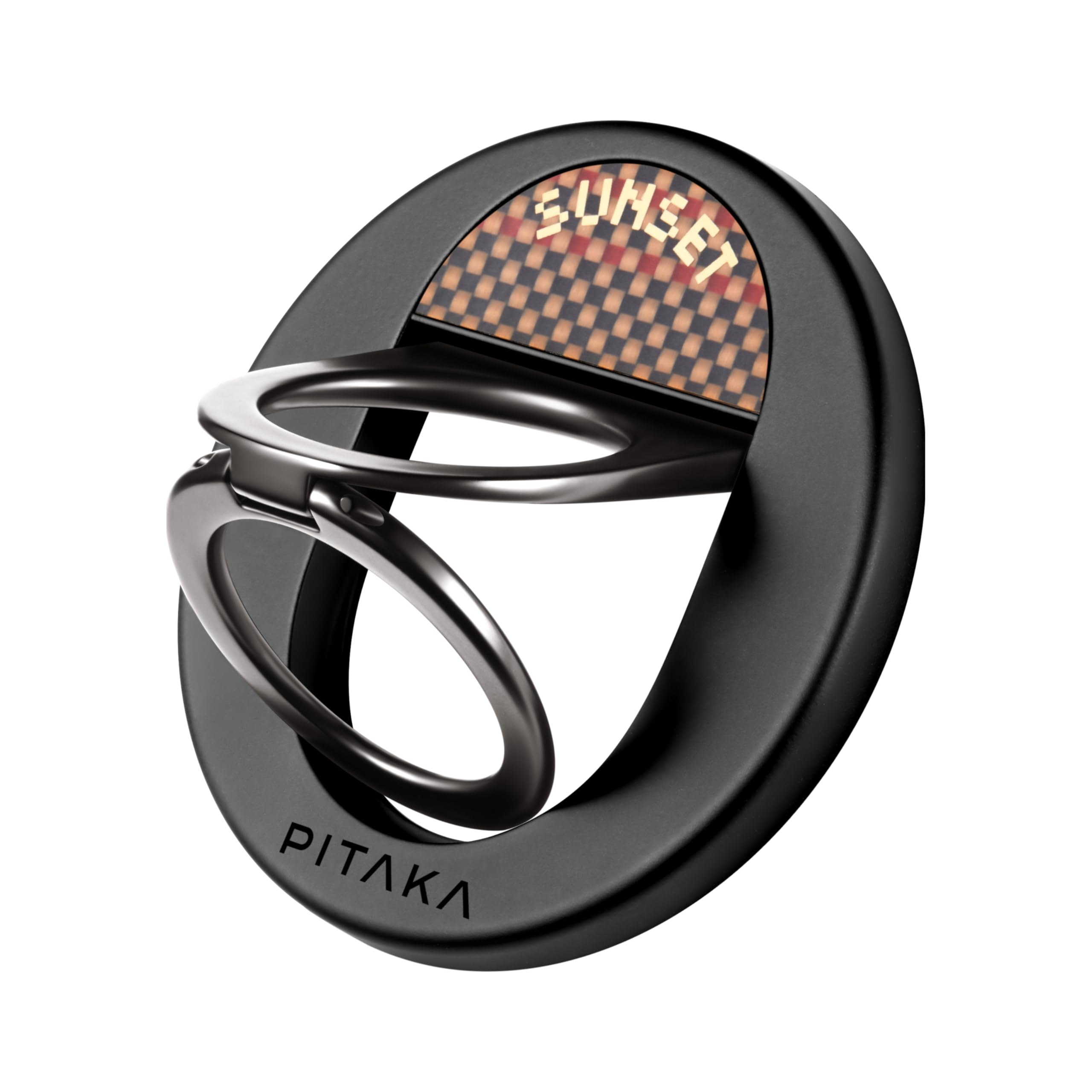 Pitaka MagSafe Phone Grip, 360° Rotation Magnetic Ring Holder for iPhone 12, 13, 14, 15, 16 (Sunset)
