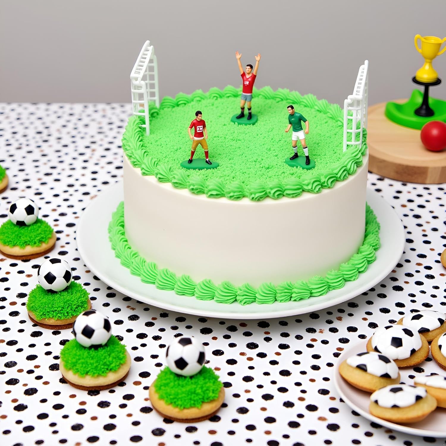 2Pcs Soccer Cake Topper - Image 3