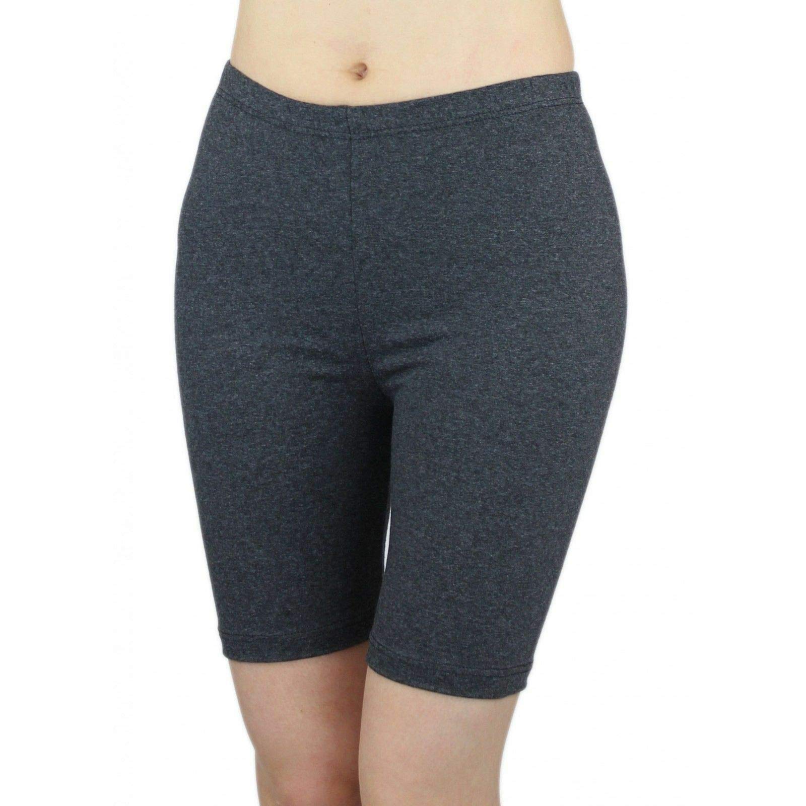 Elegance1234 Women's Charcoal 2 Pairs Multi Pack Stretchy Cotton Lycra Above Knee Short Active Leggings (X-Large 16 (42), )