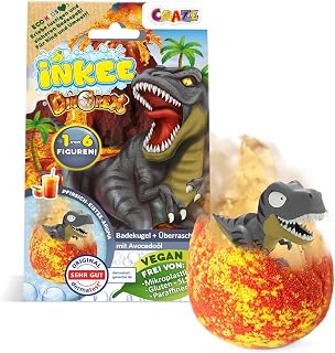 INKEE Dino-Badebombe mit Überraschungsfigur