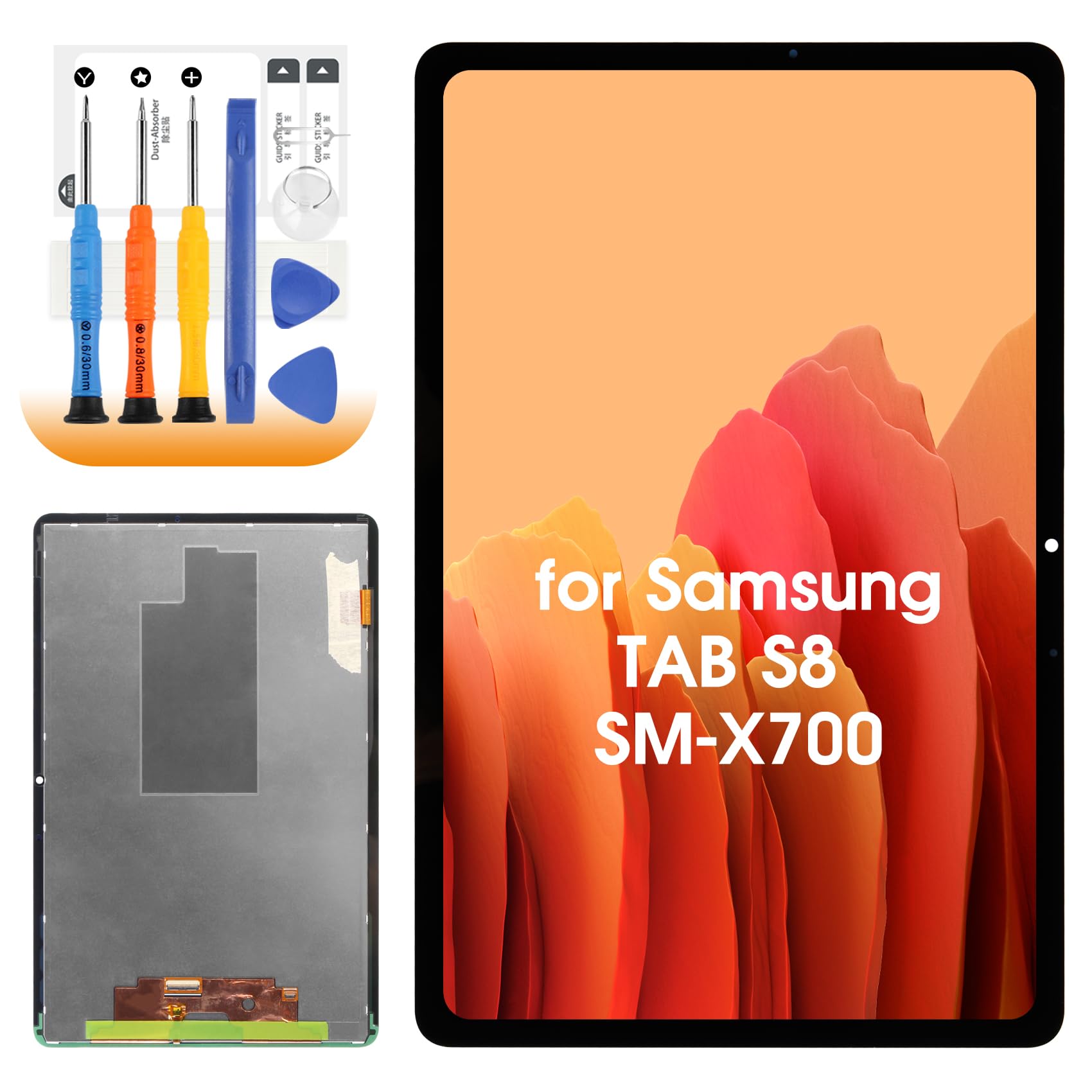 Schermo LCD per Samsung Tab S8 LCD Display per Samsung Galaxy Tab S8 SM-X700 11 Pollici Schermo Sostituzione Digitalizer Touchscreen Assembly Completo con Strumenti, Nero