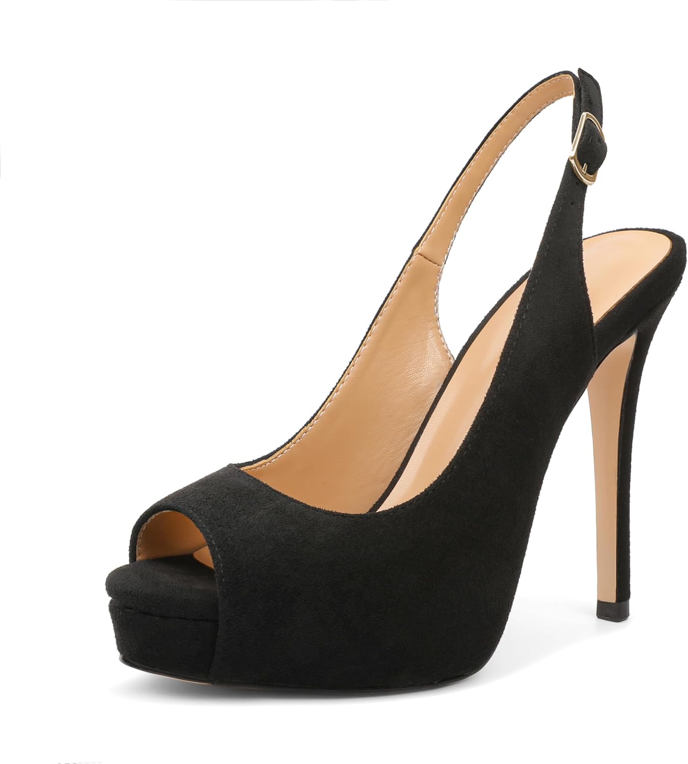 YODEKS Women's Peep Toe High Heel Slingback Pumps Platform Party Dress Shoes