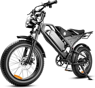 SMARTRAVEL E Bike für Erwachsene, 20×4.0 Fatbike City-Elektrofahrrad mit 48V 18.2Ah Akku, Vollfederung, 250W Motor, Pedelec mit 7-Gang, IP54 wasserdicht, Reichweite bis 70km, für Herren & Damen