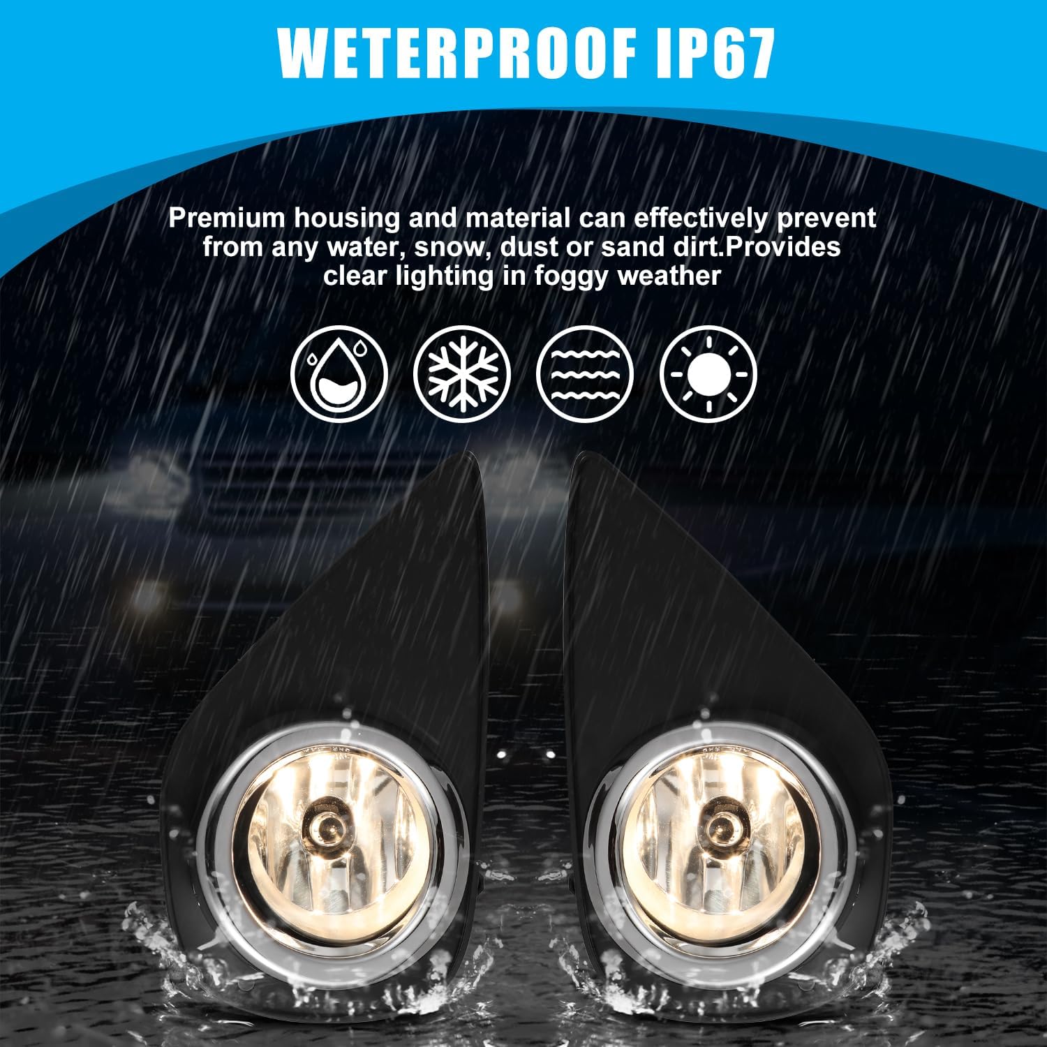 CPW OEM Fog Lights Fit For 2015 2016 2017 Toyota Yaris 2/4 Door Hatchback, Driver & Passenger Driving Fog Lamps w/ H11 Halogen Bulbs & Switch & Wiring Harness (Black Housing Clear Lens)