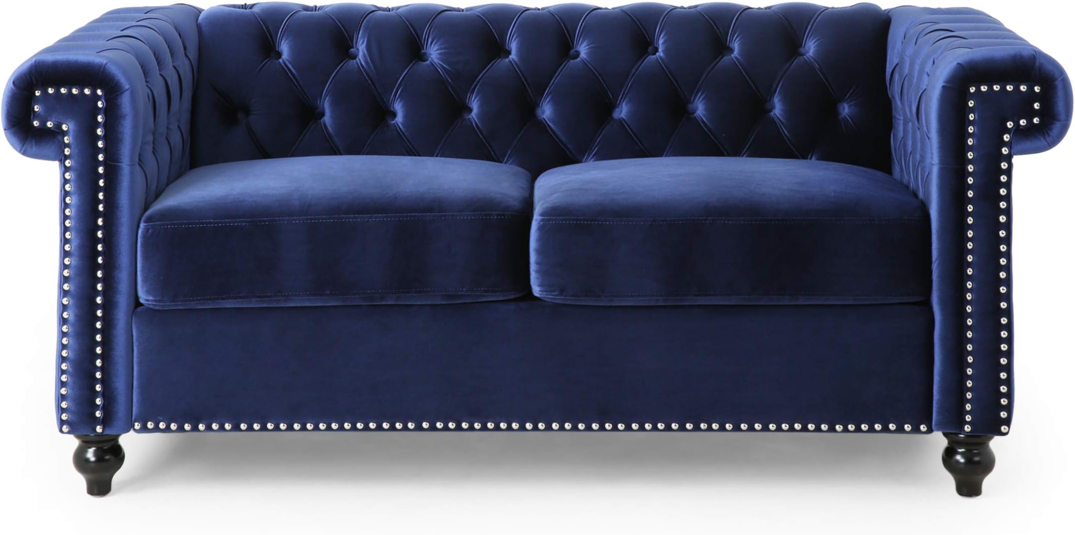 Christopher Knight Home Brinkhaven Love Seats, Midnight Blue + Dark Brown
