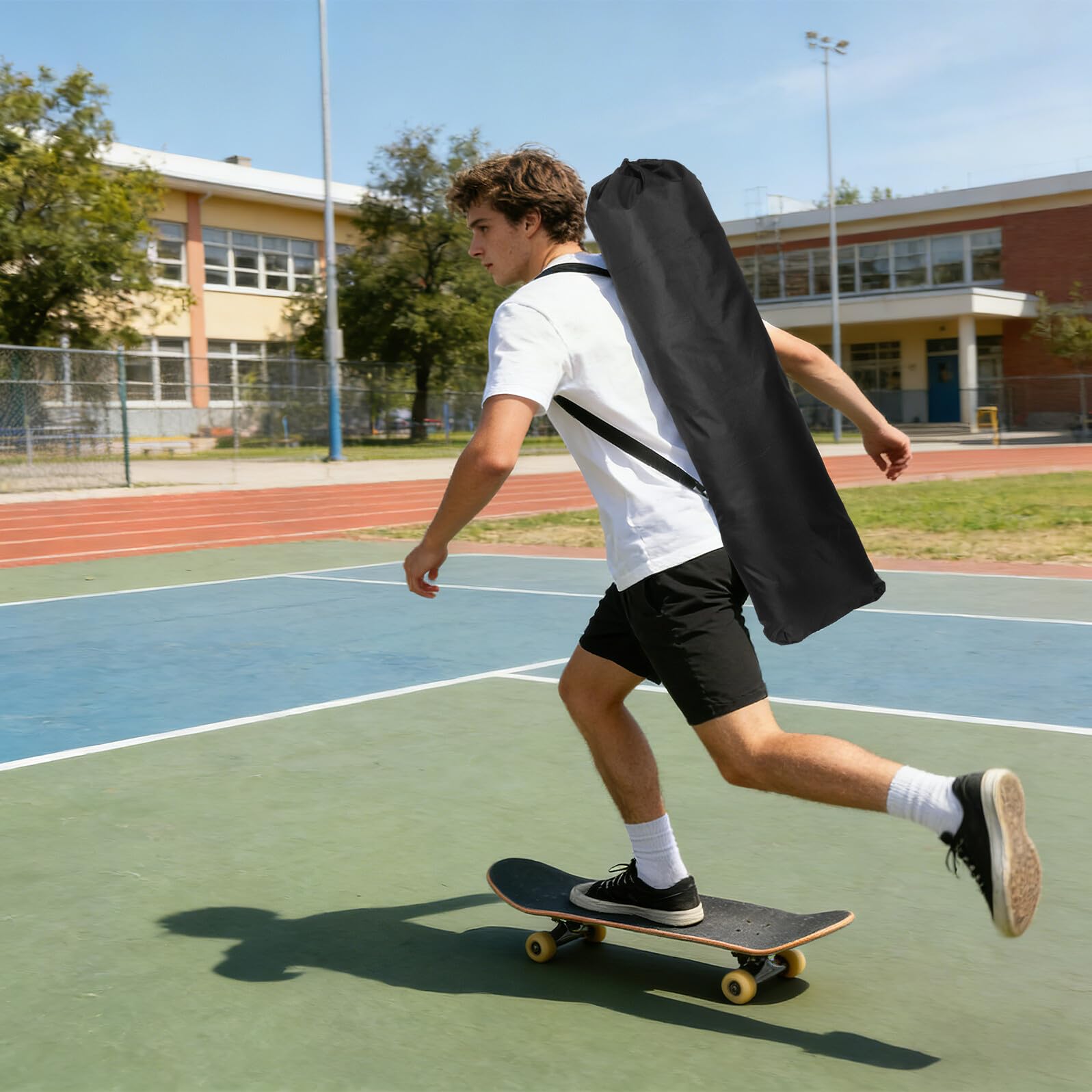 VICASKY Borsa per Skateboard Oxford 110x35 Cm con Scomparti Multipli e Tracolla Imbottita Zaino per Longboard e Paddle Board Uso Outdoor e Trasporto Attrezzatura Sportiva