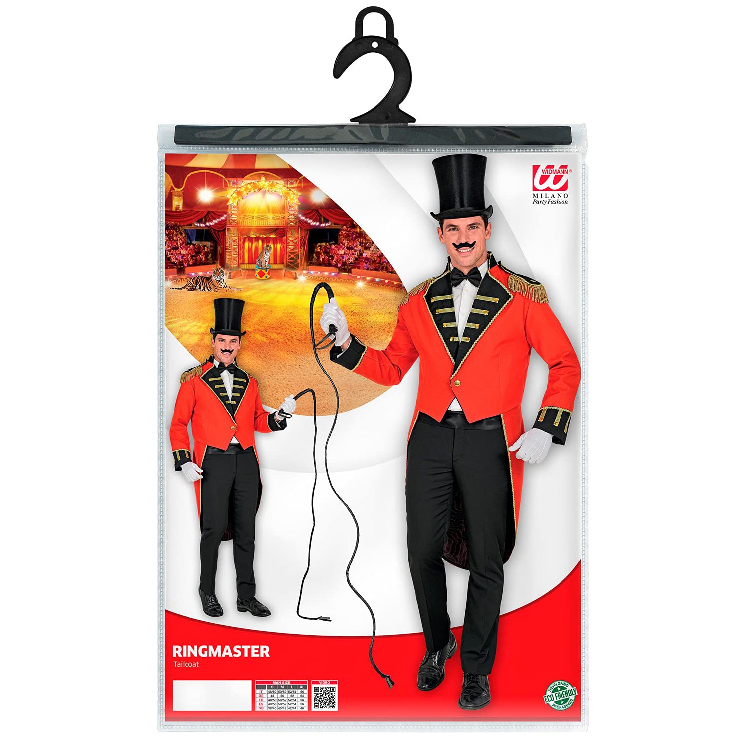 W WIDMANN MILANO Party Fashion - Frac da direttore di circo da uomo | Accessori per costumi da showman per Carnevale, feste a tema ed eventi circensi