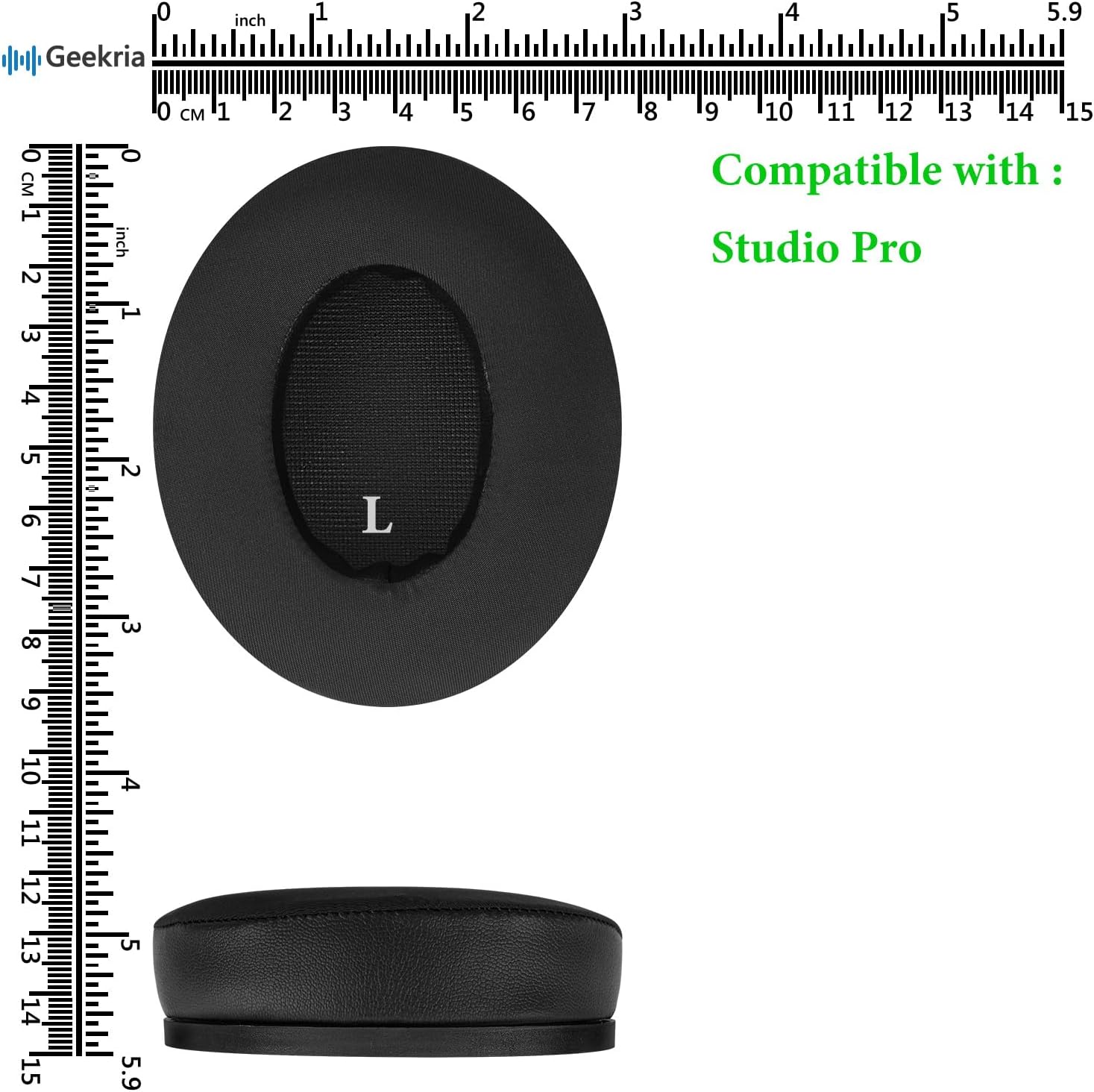 Geekria SNAP Ear Pads Replacement Kit for Beats Studio Pro Headphones, Magnetic Easy Switch Ear Cushions, Exchange Earpads in Seconds, Ear Cups Cover Repair Parts (Cooling-Gel, 2 Pairs)