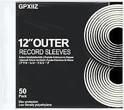 GPXIIZ Thickened Vinyl Envelopes 33 External Turns – 50 x Transparent Premium Polyethylene Cases, 100μ Thickness, Resistant to Flakes and UV, Suitable for 12" LP and Protect 1-4 Covers — 325 x 325 mm