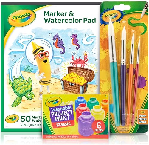Crayola Juego de pintura para niños, pintura lavable para niños, suministros de manualidades, regalo para niños de 3, 4, 5, 6, 7 años exclusivo de