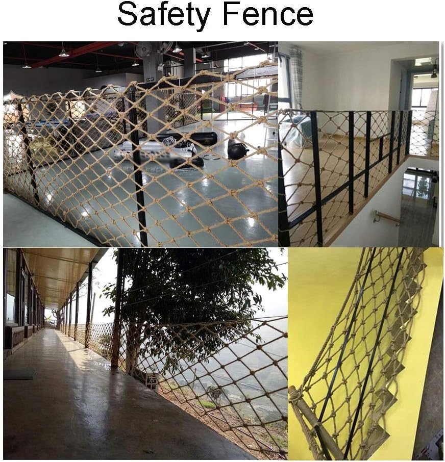 Heavy Duty Hemp Rope Climbing Net - Durable Indoor/Outdoor Giant Cargo Netting for Garden Decoration, Woven Jute Mesh for Climbing, Play Areas & Recreational Use
