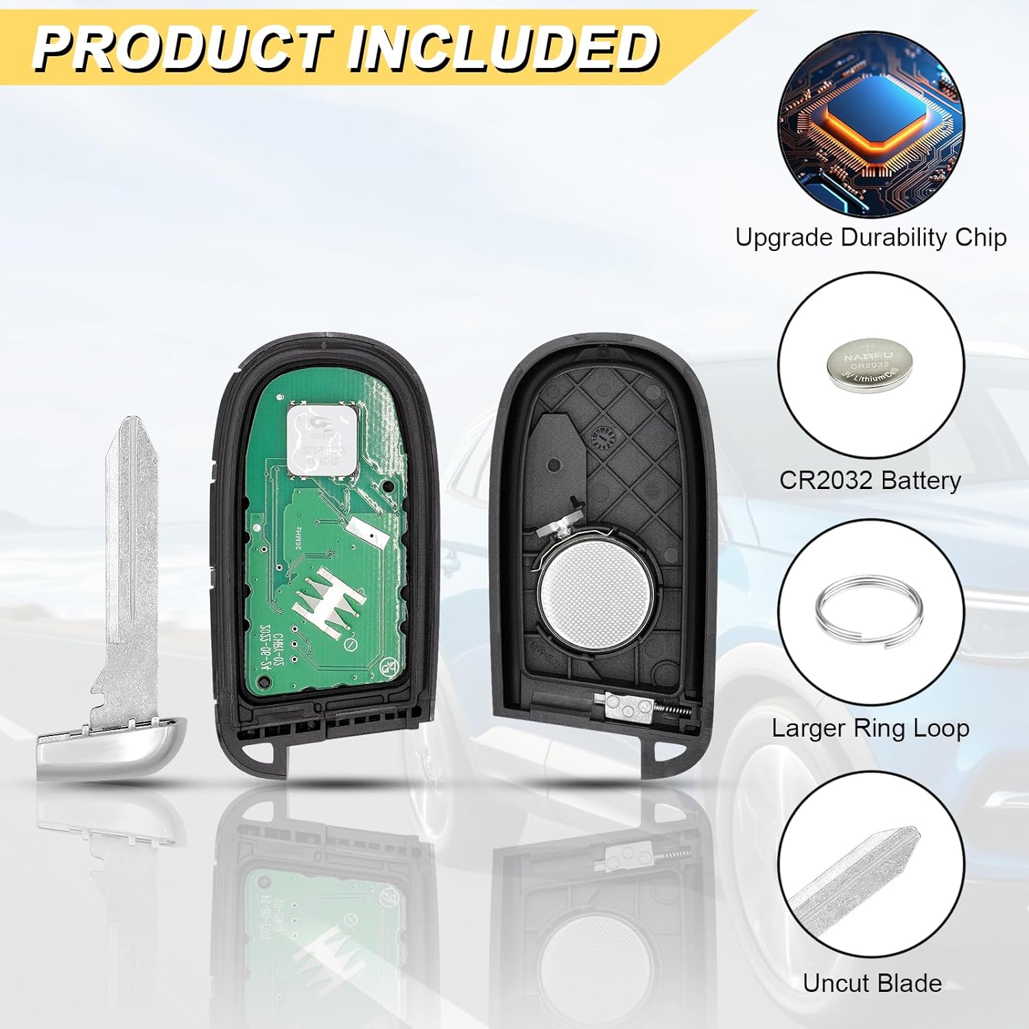 Vurkcy Key Fob Replacement for 2011-2018 Dodge Charger & Chrysler 300/15-18 Challenger/ 14-16 Dart Car Keyless Entry Remote Control, M3N-40821302 M3N40821302, 5 Btn