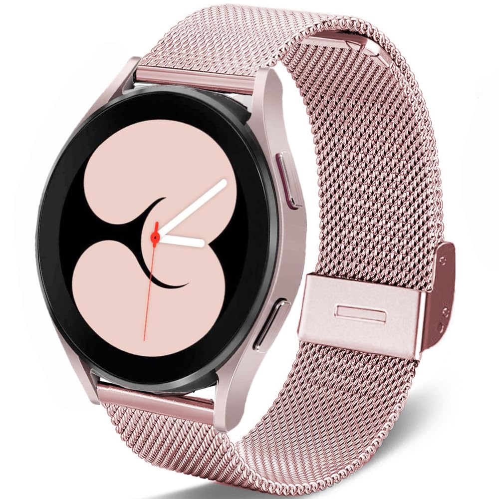 DEALELE Compatible with Samsung Galaxy Watch 7 / FE / 6/6 Classic / 5/5 Pro / 4/4 Classic / 3 41mm / Huawei GT3 / GT2 42mm, 20mm Stainless Steel Metal Mesh Replacement Strap for Women Men