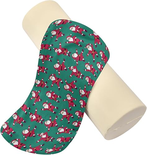 Miniatura 2 de FRODOTGV Christmas Dancing Santa Claus Bolster Pillow for Couch Neck Roll Pillow Insert Round Pillow Kids Cylinder Body Pillow Neck Support