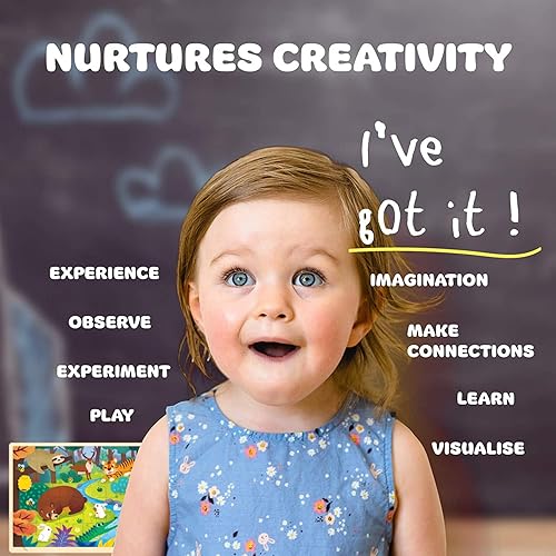 Miniatura 7 de MoinKidz Rompecabezas de 24 piezas para niños de 3 a 5 años, piezas de rompecabezas de forma única, animales del bosque, rompecabezas de madera para