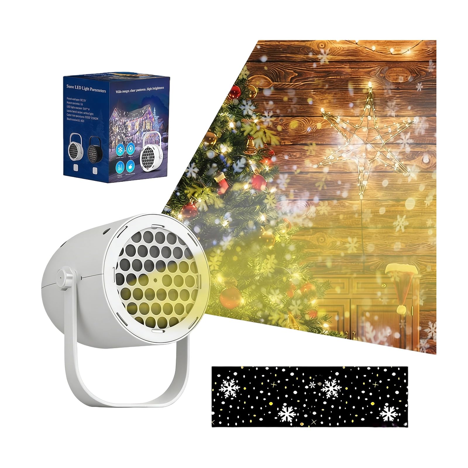 Geavonyg Festival Atmospheres USB Snowflake Projector for Projecting Patterns to Transform Spaces Into Winters Wonderland Party Light